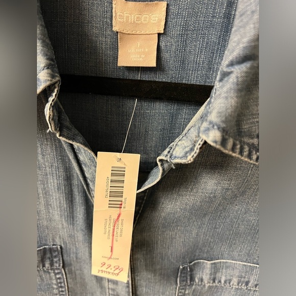 NWT Chico’s Denim Midi Dress‎ - Size 1/Small - Picture 4 of 9